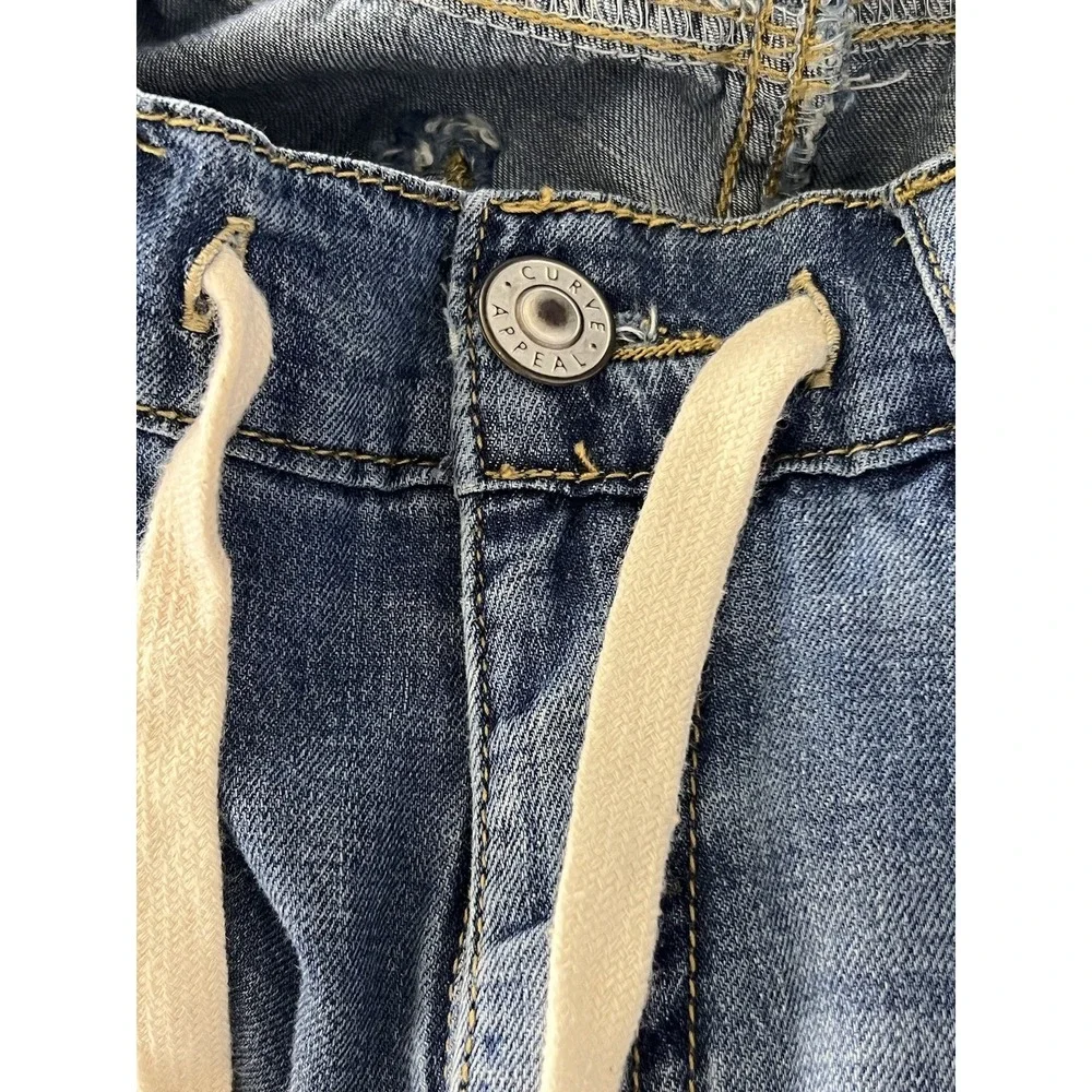 Curve Appeal Jeans Womens 2/26 Blue Denim Pants High Rise Wide Leg